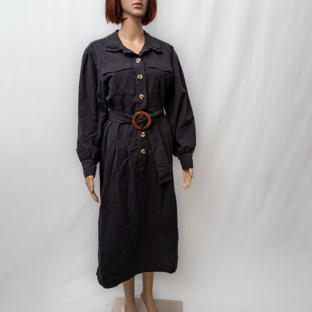 Free People Audrey Button Down Midi Shirt Dress size Small NWT - Picture 6 of 12